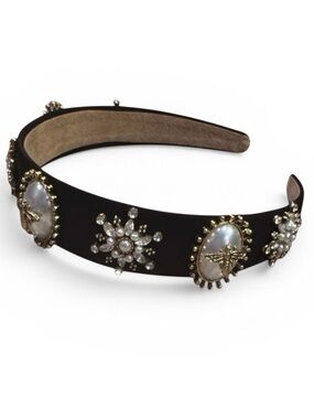 Velvet Bee & Pearl Embellished Headband